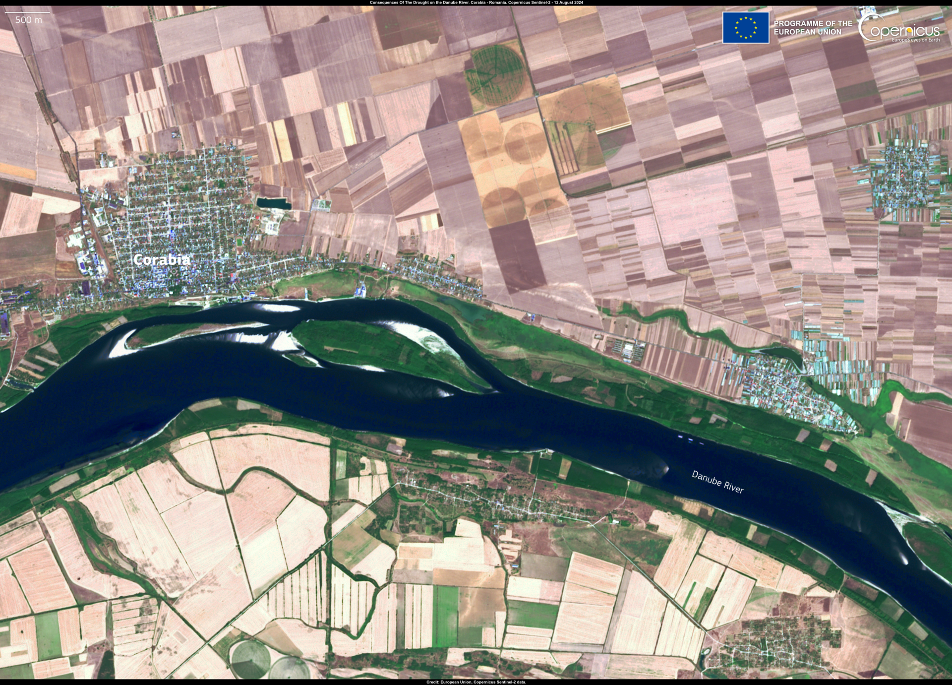 Danube River low water level — imagine de arhivă